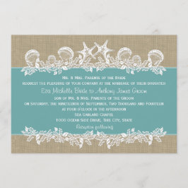 Invitación Boda Verde azulado de Sea Garland