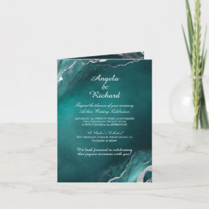 Invitación Boda Verde azulado elegante