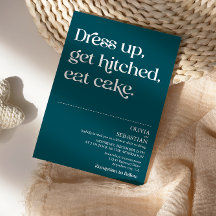 Boda Verde azulado profundo de tipografía mínima d