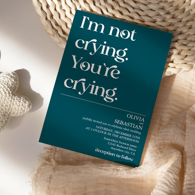 Invitación Boda Verde azulado profundo de tipografía mínima d (Subido por el creador)