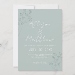 Invitación Boda Verde Chic Floral