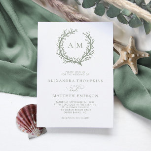 Invitación Boda Verde de arrecife de coral