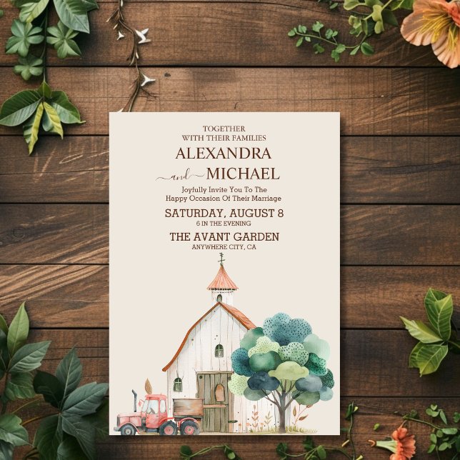 Invitación Boda Verde de Barn Cottage (Subido por el creador)