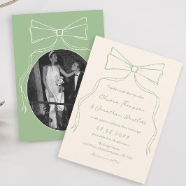 Invitación Boda verde de barrido rápido dibujado a mano