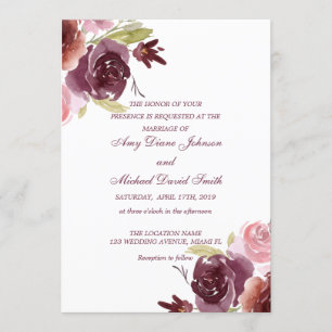 Invitación Boda Verde de Cranberry y Sage personalizado