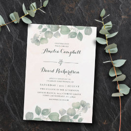 Invitación Boda verde de Eucalyptus Sage