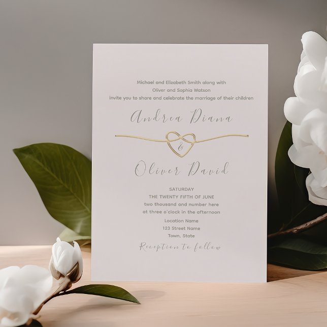 Invitación Boda verde de guión simple (Subido por el creador)
