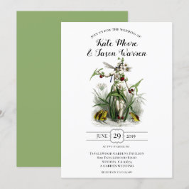 Invitación Boda verde de hadas vintage encantado