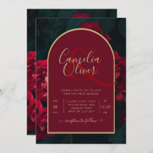 Boda Verde de Invierno Profunda Roses Rojos