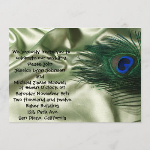 Invitación Boda verde de la vida del travesaño del pavo real