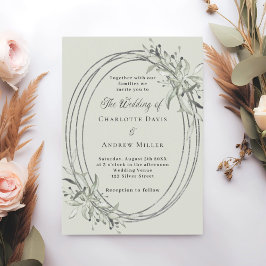 Invitación Boda verde de plata sabrosa