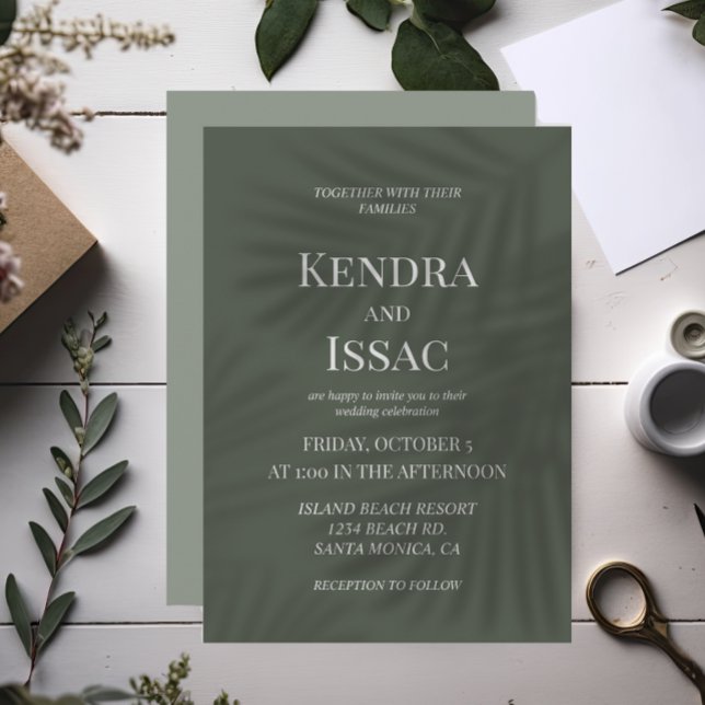 Invitación Boda verde del jardín botánico moderno de Greenhou (Subido por el creador)