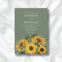 Boda Verde Elegante Floral Girasoles