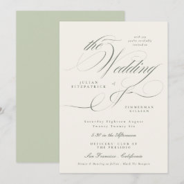 Invitación Boda Verde en Jardín Formal