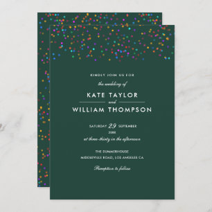 Invitación Boda verde esmeralda de Rainbow Confetti