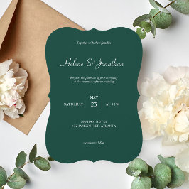 Invitación Boda verde esmeralda moderno mínimo