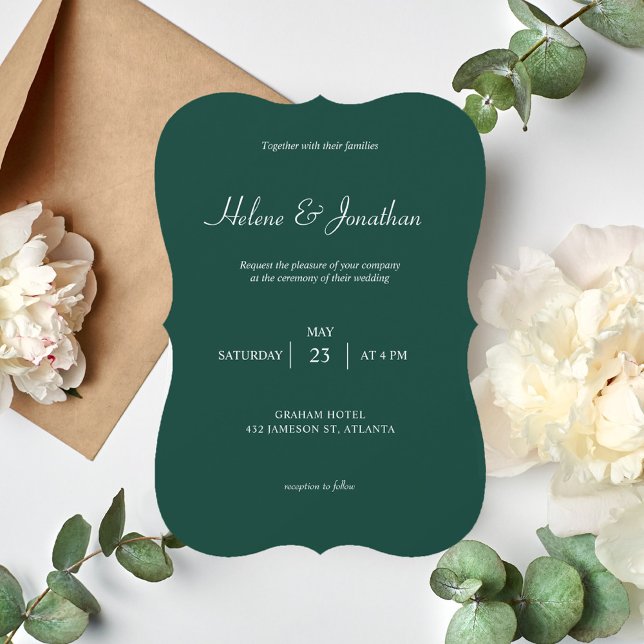 Invitación Boda verde esmeralda moderno mínimo (Subido por el creador)