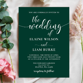 Invitación Boda verde esmeralda moderno simple