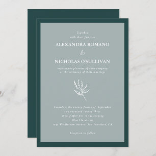 Invitación Boda verde esmeralda simple moderno