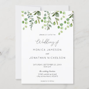 Invitación Boda Verde Eucalipto
