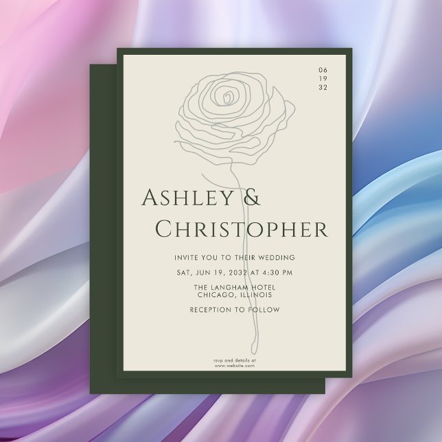 Invitación Boda verde floral oscuro oscuro de los musulmanes  (Subido por el creador)