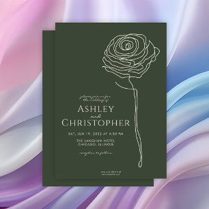 Invitación Boda verde floral oscuro oscuro de los musulmanes 