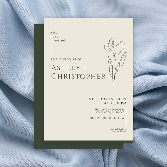 Invitación Boda verde floral oscuro oscuro de los musulmanes  (Subido por el creador)