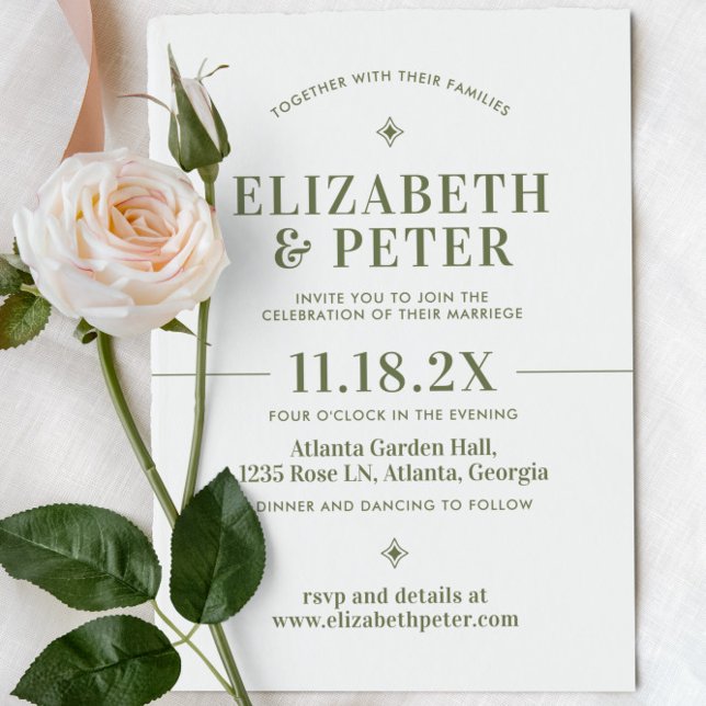 Invitación Boda Verde Groovy de Retro 70 (Subido por el creador)