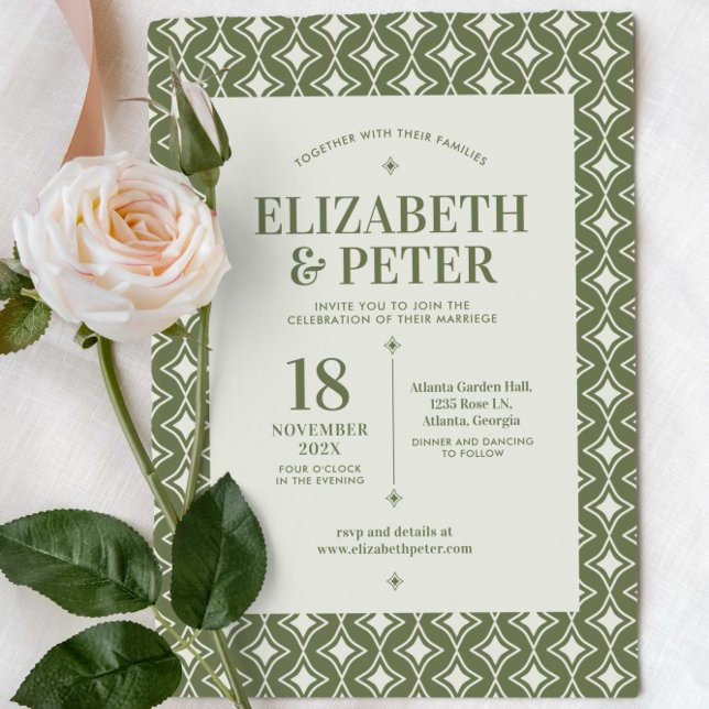 Invitación Boda Verde Groovy de Retro 70 (Subido por el creador)