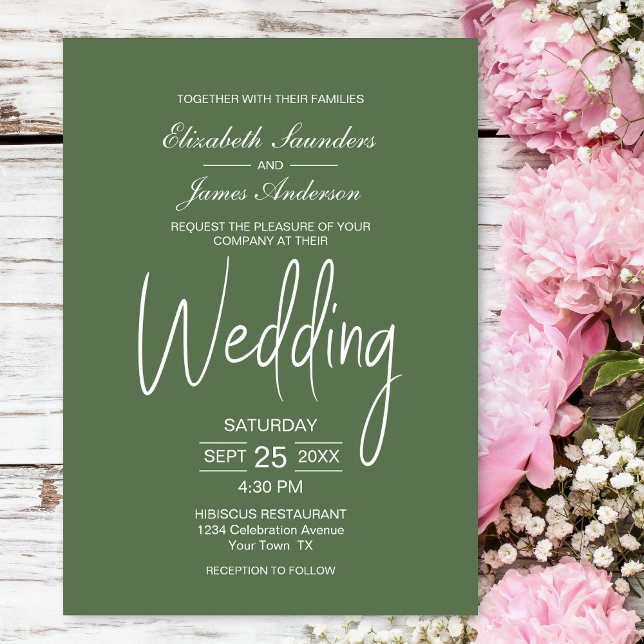 Invitación Boda verde moderno (Subido por el creador)