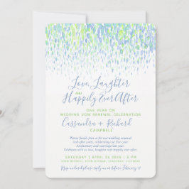 Invitación Boda Verde promete renovación 1 año después feliz