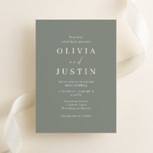 Invitación Boda verde sabio Minimalista moderno