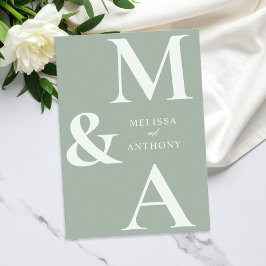 Invitación Boda verde sabio Minimalista moderno