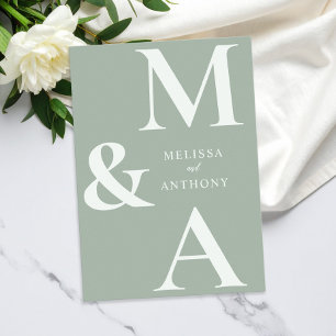 Invitación Boda verde sabio Minimalista moderno