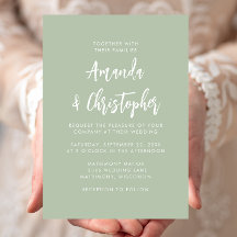 Boda Verde Sage con Letra Moderna