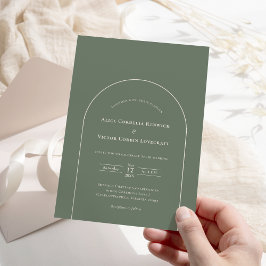 Invitación Boda Verde Sage del Boho Arch Simple