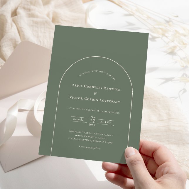 Invitación Boda Verde Sage del Boho Arch Simple (Subido por el creador)