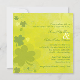 Invitación Boda verde Shamrock irlandés de primavera