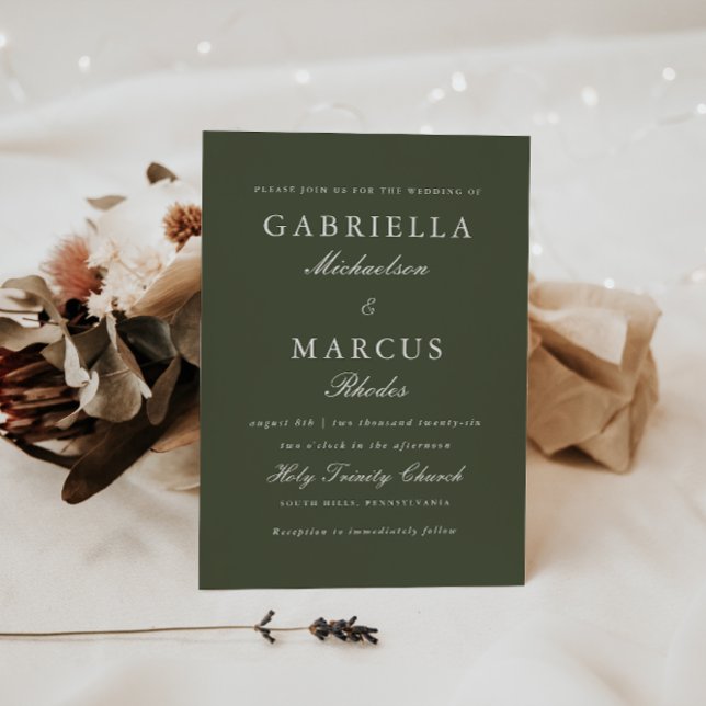 Invitación Boda verde simple y elegante (Subido por el creador)