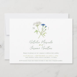 Invitación Boda verde verde blanco botánico de Cornflower har