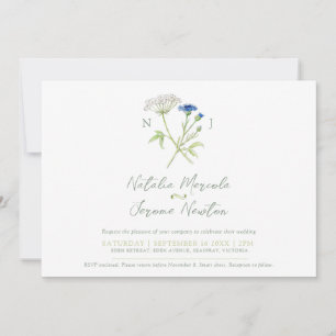 Invitación Boda verde verde blanco botánico de Cornflower har