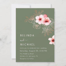 Boda verde y rosa de flor de cerezo