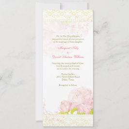 Invitación Boda vertical largo de Rubor Peony Bouquet