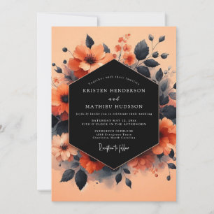 Invitación Boda Vesper Carbón Coral