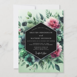 Invitación Boda Vesper de Esmeralda y Fucsia