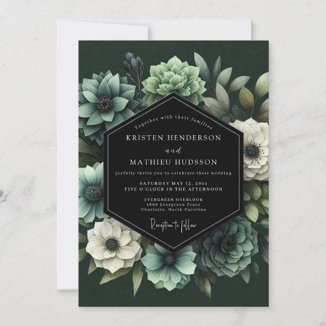 Invitación Boda Vesper de la Sabiduría Esmeralda (Anverso)