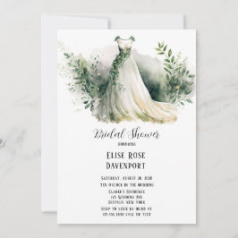 Invitación Boda Vestido Vegetación Vegetación Agua Ducha de N