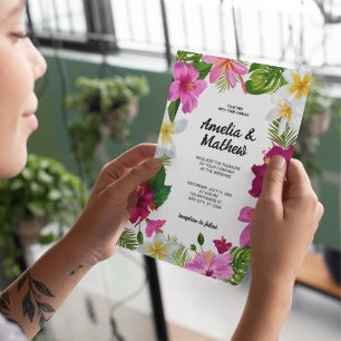 Invitación Boda vibrante de las flores tropicales