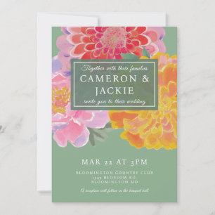 Invitación Boda vibrante de Marigold y Zinnia