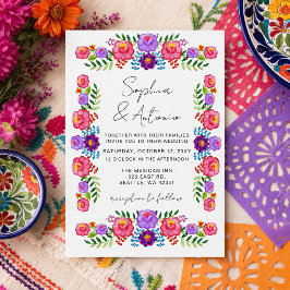Invitación Boda Vibrante Fiesta Floral Mexicana